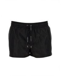 Dolce & Gabbana - Logo Plaque Stretch Swim Shorts - Lyst