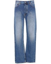 Nick Fouquet - Motif Embroidered Distressed Jeans - Lyst