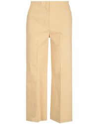 Theory High-waisted Flared Cropped Pants - Yellow