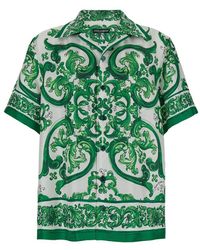 Dolce & Gabbana - Majolica-printed Short Sleeved Shirt - Lyst
