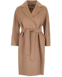 Max Mara Belted Coat - Natural