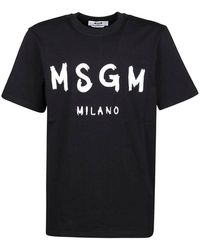 Tシャツ・カットソー Msgm Volcano T-Shirt MSGM Volcano Graphic Print Crew Neck T-Shirt in Blue for Men