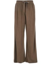 Brunello Cucinelli - Pants With Elastic Drawstring Waist And Monil Detail On The Side - Lyst