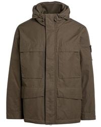 Stone Island - Compass Patch Hooded Field Jacket - Lyst