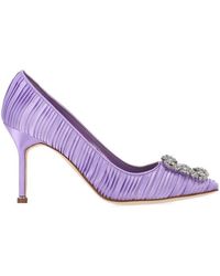 Manolo Blahnik - Embellished Pointed Toe Pumps - Lyst