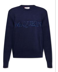 Alexander McQueen - Logo Embroidered Crewneck Sweater - Lyst