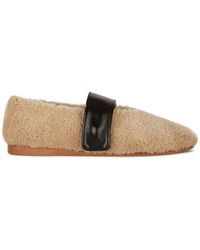 Low Classic - Shearling Strapped Ballerina Flat Shoes - Lyst