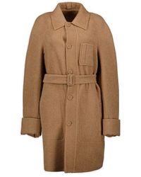Dior - Belted Button-up Coat - Lyst