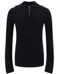 Jil Sander - + Zip Detailed Long-sleeved Sweatshirt - Lyst