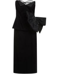 Maison Margiela - Black Virgin Wool Midi Dress - Lyst