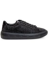 Versace - Greca Embellished Lace-up Sneakers - Lyst