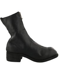 Guidi Zip Ankle Boots - Black