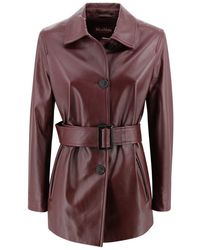 Max Mara Monica Buttoned Jacket in Gray | Lyst