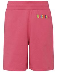 Moschino - Pink Cotton Track Shorts - Lyst