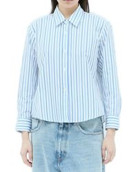 Dries Van Noten - Striped Buttoned Cropped Shirt - Lyst