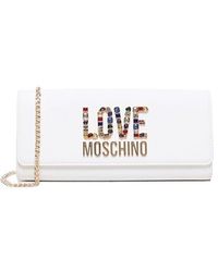 Love Moschino - Logo-lettering Chain-linked Clutch Bag - Lyst