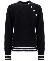 Balmain - Button Embellished Sweater - Lyst