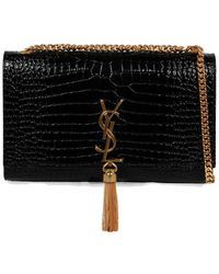 Saint Laurent Python Embossed Leather Kate Tassel Small Shoulder Bag ( –  LuxeDH