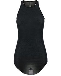 Rick Owens - Ribbed Tank Top With Curved Hem - Lyst