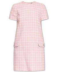 Versace - Checkered Pattern Dress - Lyst