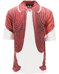 Comme des Garçons - Graphic Printed Knit Polo Shirt - Lyst