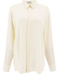 Saint Laurent - Stud Embellished Long-sleeved Shirt - Lyst