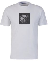 Stone Island - Printed Cotton T-shirt - Lyst