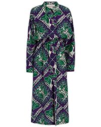 Valentino - All-over Printed Long-sleeved Dress - Lyst