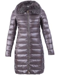 Herno Elisa Fur Trimmed Padded Coat - Gray