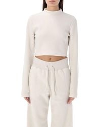 Nike - Mock Neck Cropped Fleece Top - Lyst