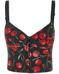 Dolce & Gabbana - Cherry Print Bustier Top - Lyst