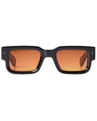 Jacques Marie Mage Ascari Square Frame Sunglasses - Black