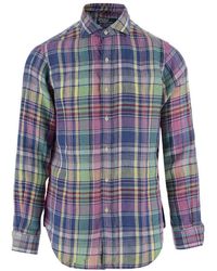 Ralph Lauren - Linen Shirt With Check Pattern - Lyst