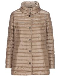 【送料&関税込】Herno Reversible Button-up Down Jacket Herno Reversible Button-Up Down Jacket in Natural | Lyst
