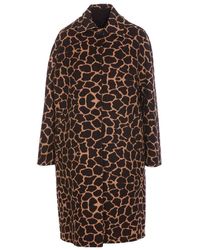 Max Mara - All-over Patterned Long-sleeved Coat - Lyst