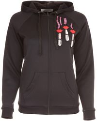 Valentino Lipstick Zipped Hoodie - Black