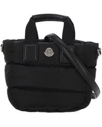 Moncler Doudoune Leather Mini Tote Bag in Black | Lyst Moncler Doudoune Leather Mini Tote Bag in Black | Lyst