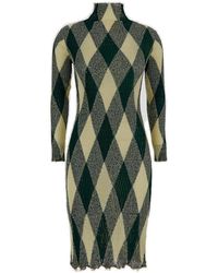 Burberry - Argyle Roll-neck Ribbed-knit Dress - Lyst