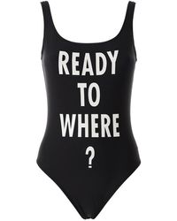 Moschino - Slogan-printed One-piece Swimsuit - Lyst