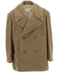 Lemaire - Long Sleeved Double Breasted Coat - Lyst