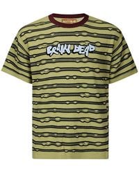 Brain Dead - Embroidered Puckered Stripe T-Shirt - Lyst