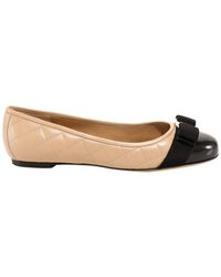Ferragamo - Varina Quilted Patent Ballet Flat - Lyst