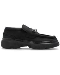 Burberry - Barbed-wire Detailed Nubuck Slip-on Loafers - Lyst