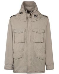 Aspesi - Crinkled-Finish Patch-Pocketed Military Jacket - Lyst