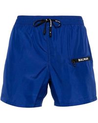 Balmain - Logo-print Swimming Shorts - Lyst