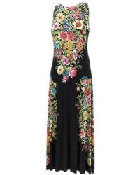 Etro - Floral Pattern Sleeveless Midi Dress - Lyst