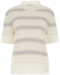 Marni - Embroidered Mohair Blend Sweater - Lyst