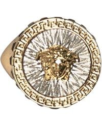 Versace - Metal Rhinestone Ring - Lyst