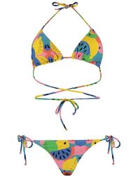 Reina Olga - Graphic Print Triangle Bikini Set - Lyst