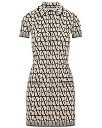 Valentino - Monogrammed Knit Dress - Lyst